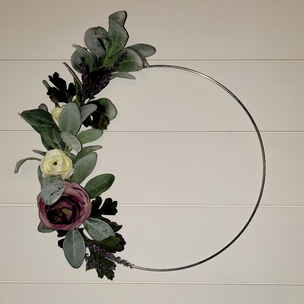 Metal hoop wreath